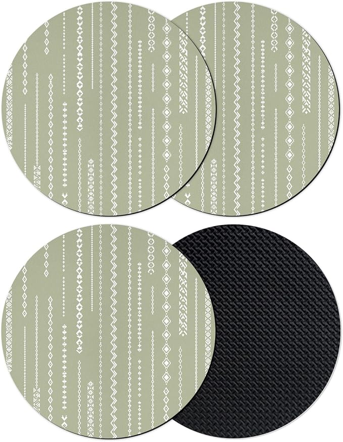 Sage Green Coasters Set of 4, Absorbent Coasters