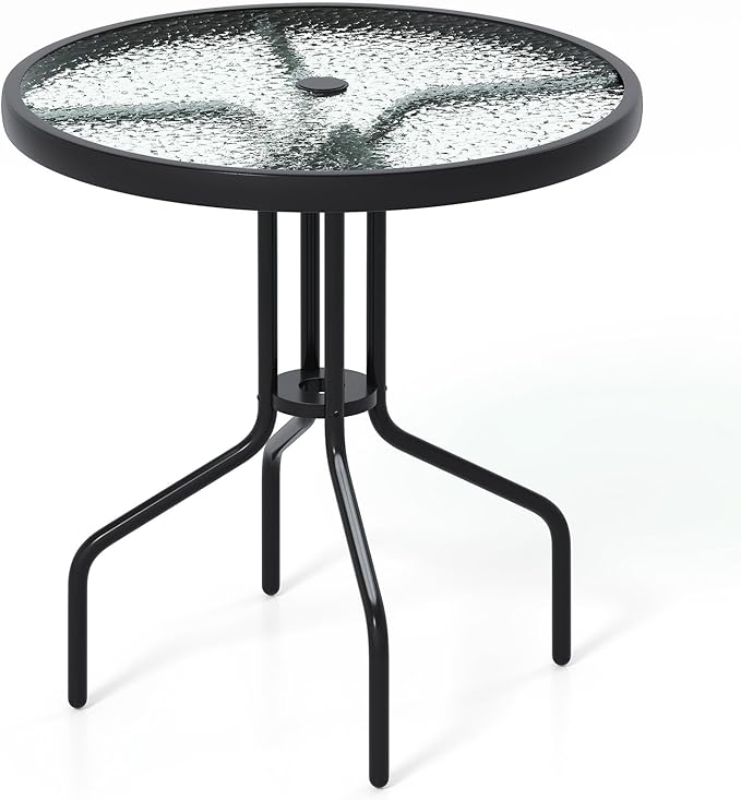 Tangkula 27.5 Inch Round Outdoor Dining Table