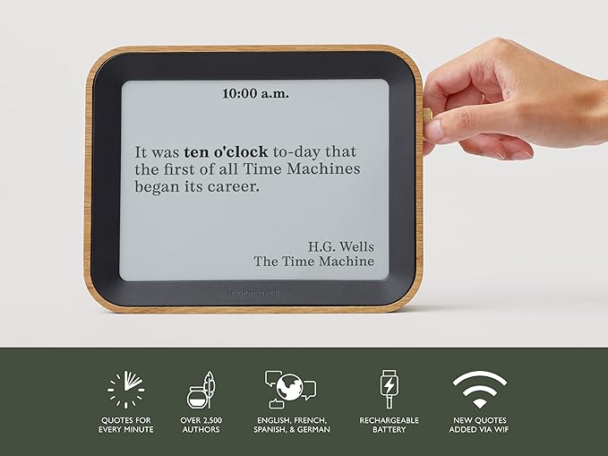 Author Literary Quote Clock Large – Tells Time Using Book Quotes | Unique Gift for Book Lovers | New Quote Every Minute Clock Vol 2