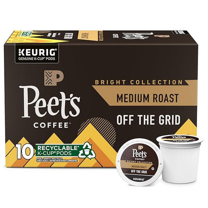 Peet's Coffee, Medium Roast Keurig K-Cup Pods - Off The Grid 10 Count (1 Box of 10 Pods)