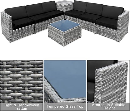 Tangkula 8 Pieces Wicker Patio Furniture Set
