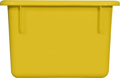 Wood Designs Cubby Storage Bin, Heavy Duty Plastic Containers for Kids Yellow Cubby Tray Set of 10