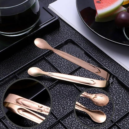 11 PCS Serving Utensils, Large Stainless Steel Spoons Forks Tongs, Pie Server, Great for Hostess Buffet Catering Banquet Party, Rose Gold
