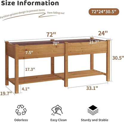FILWH Raised Garden Bed with Legs Elevated Wooden Planter Box Stand Large