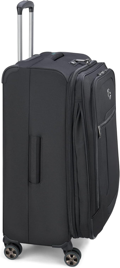 DELSEY PARIS Helium DLX Softside Expandable Luggage with Spinner Wheels, Black, 3 Piece Set (20/25/29)