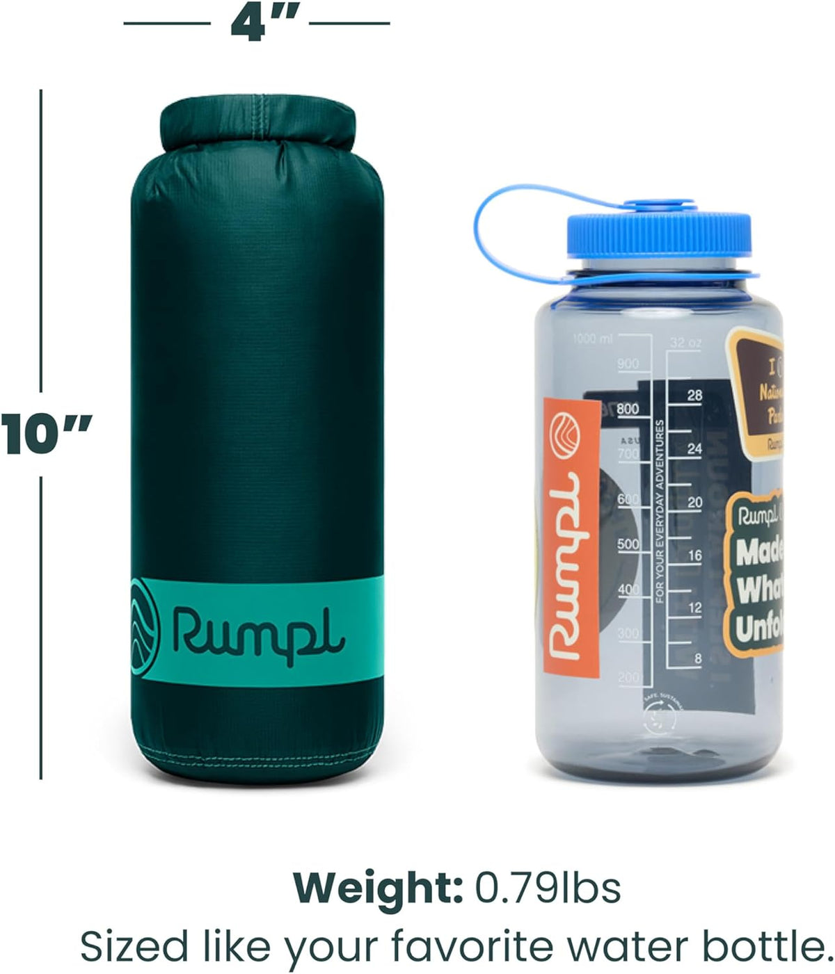 Rumpl Travel Puffy Blanket, Ultra-Packable Travel-Size Warmth and Comfort, Sea Moss