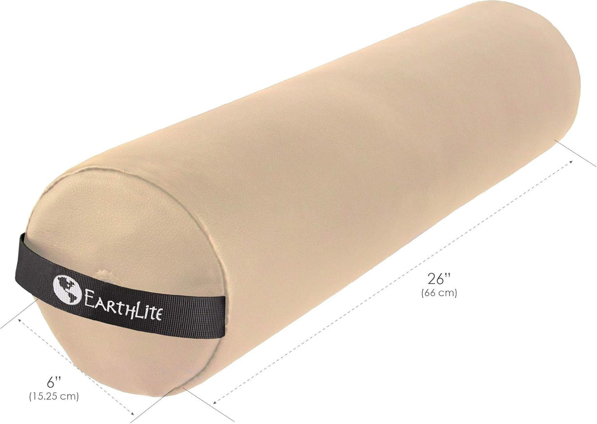 EARTHLITE Bolster Pillow Stowaway – Inflatable Massage, Travel & Leg Bolster, 100% PU Upholstery incl. Carry Strap/Adjustable Firmness/Back Pain Relief