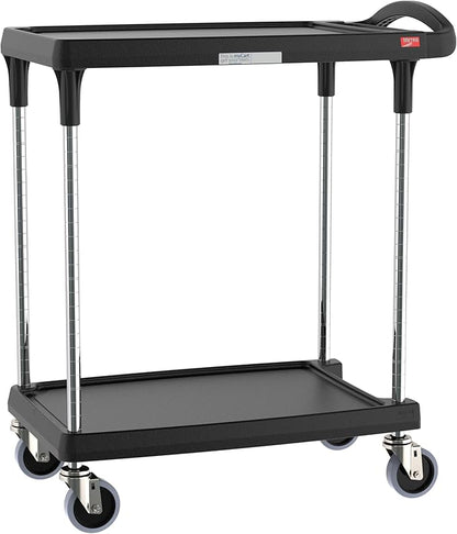 Metro myCart Plus Utility Cart - Choose-Your-Height Adjustable Heavy Duty Rolling Cart for Home, Commercial and Industrial Use - 2-Shelf, 300 lbs Capacity - 18.3" W x 31.5" L x 35.5-39.5" H - Black
