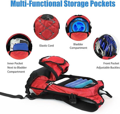 Zavothy Hydration Backpack with 2L Hydration Bladder Water Backpack for Hiking Hydration Pack for Running Cycling Hiking