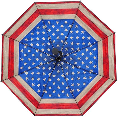 LLanxiry Compact Travel Umbrella, Mini Windproof Umbrellas for Rain & Sun, Small Lightweight Outdoor UV Umbrella, Portable Folding Umbrellas for Travel