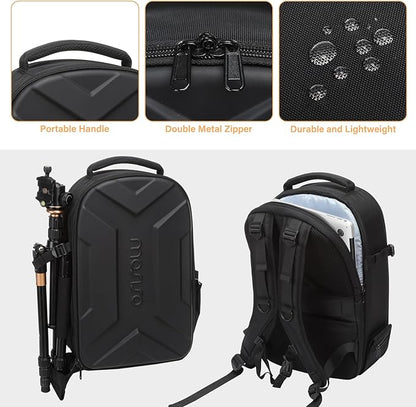 MOSISO Camera Backpack, DSLR/SLR/Mirrorless Photography Camera Bag Waterproof Artistic Geometric Hardshell Case with Tripod Holder&15-16 inch Laptop Compartment for Canon/Nikon/Sony, Black