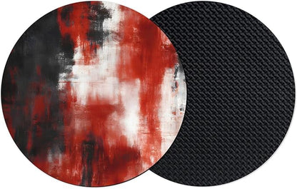 Retro Black Red Coasters Set of 2, Absorbent Coasters