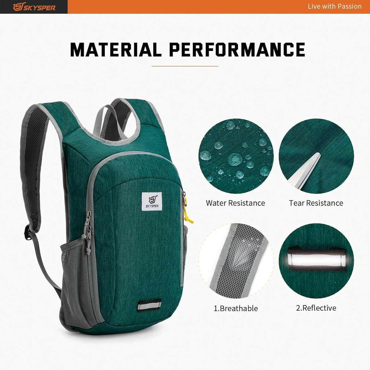 SKYSPER Small Daypack 10L Hiking Backpack Packable Lightweight Travel Day Pack for Women Men