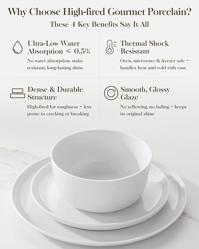 MALACASA 24-Piece Dinnerware Set
