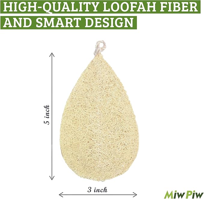 Natural Loofah Dish Sponge Pack 3 Vegetable Scrubber for Kitchen -100% Biodegradable Compostable Dishwashing Scouring Pad Zero Waste Plastic Free Eco Friendly Sustainable