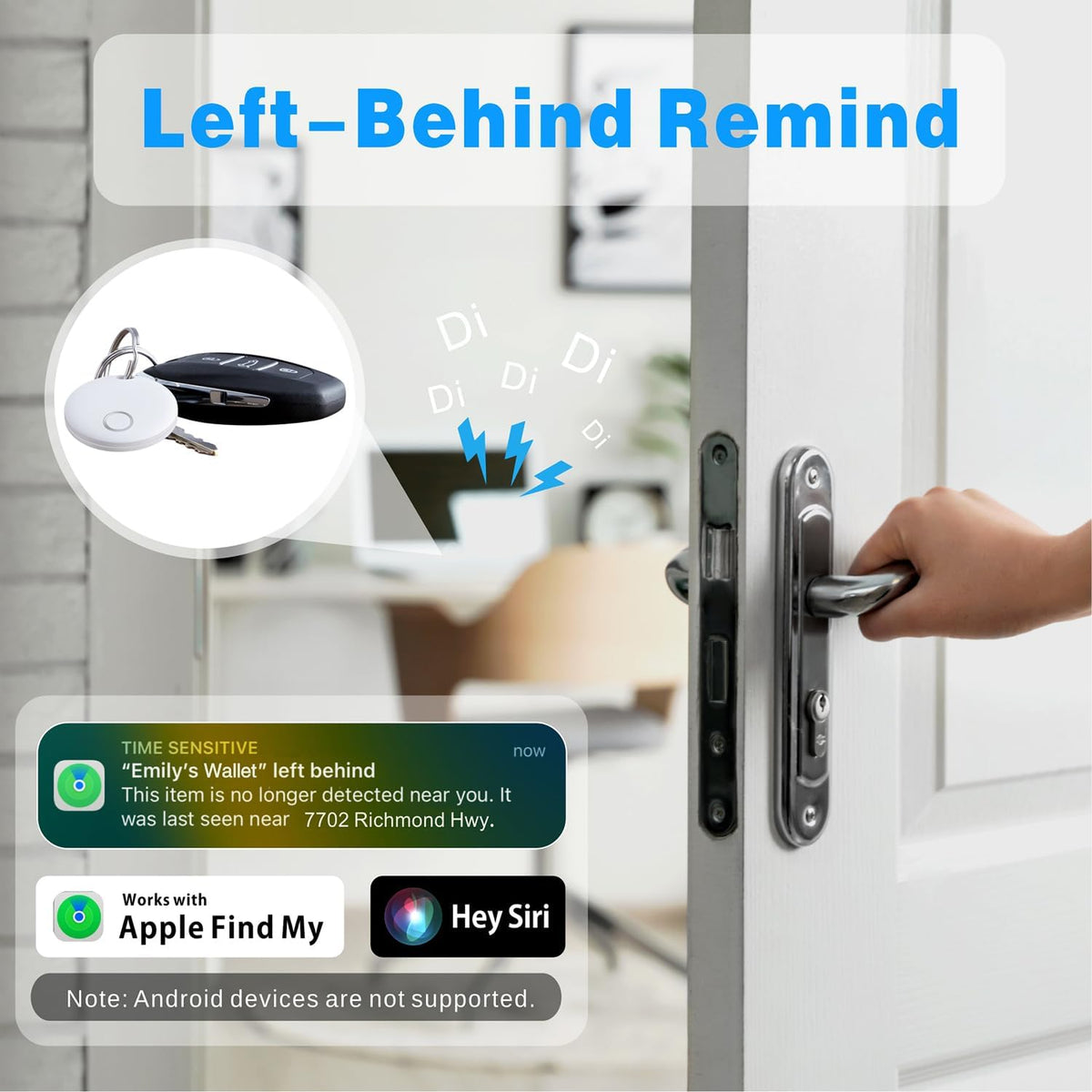 Air Tracker 4 Pack, Smart Bluetooth Tracker Works with Apple Find My (iOS Only), Item Finder Locator for Keys, Luggage, Backpack, IP67 Waterproof, White