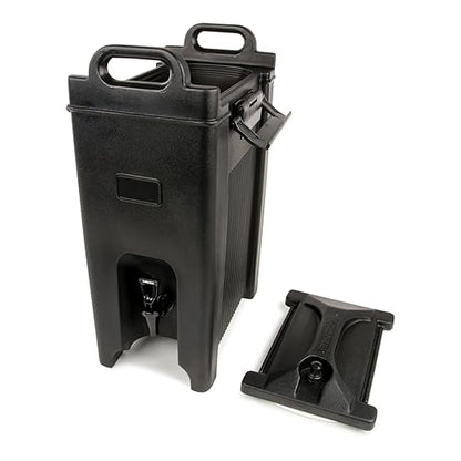 Carlisle FoodService Products 5-Gallon Insulated Beverage Dispenser, Cateraide, Food-Grade with Handles, Rugged PE Shell with PU Insulation for Coffee, Tea and Hot or Cold Drinks, Black - Made in USA
