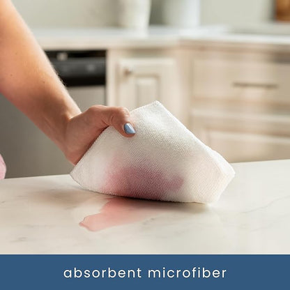 S&T INC. 50 Pack Microfiber Cleaning Cloth, Bulk Towels for Home, Reusable Microfiber Towels for Cars, Cleaning Rags, White, 11.5 Inches x 11.5 Inches, 50 Count