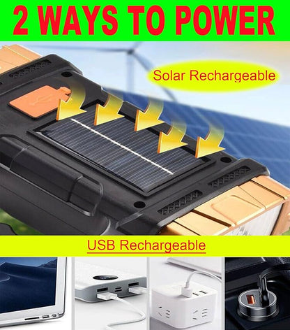 SUYOOULIN Solar Rechargeable LED Soptlight Flashlight, Super Bright 7000LM