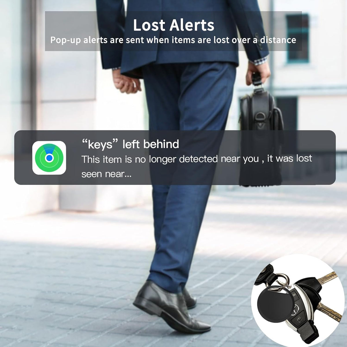 Air Tracker Tags 4 Pack Smart Tag Bluetooth Trackers Work with Apple Find My (iOS Only), Lightweight Tag Prevent Loss of Luggage Wallets Keys Bags,Replaceable Battery,IP67 Waterproof