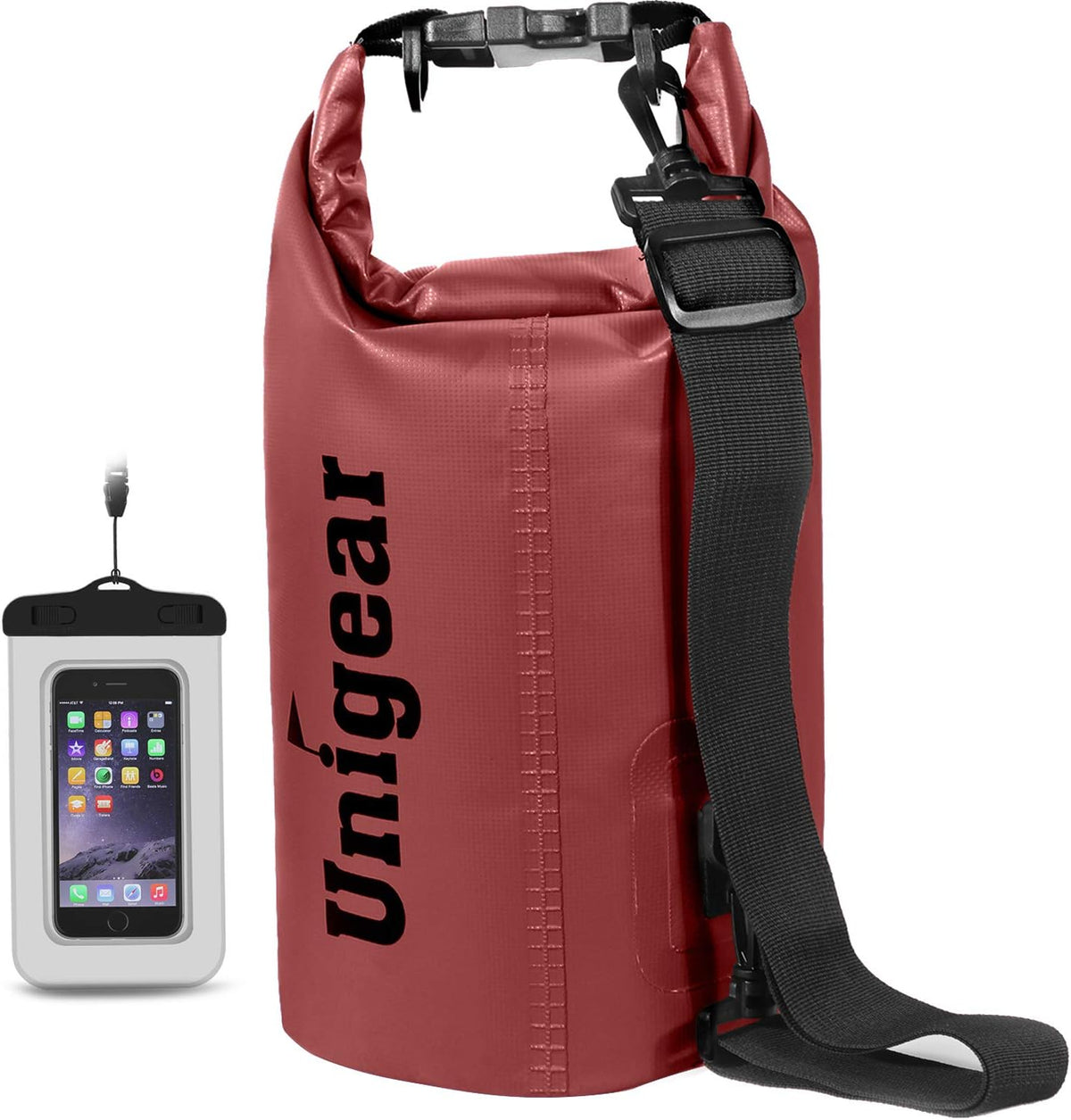 Unigear Dry Bag Waterproof, 2L/5L/10L/20L/30L/40L Floating and Lightweight Bags for Kayaking, Boating, Fishing, Swimming and Camping with Waterproof Phone Case