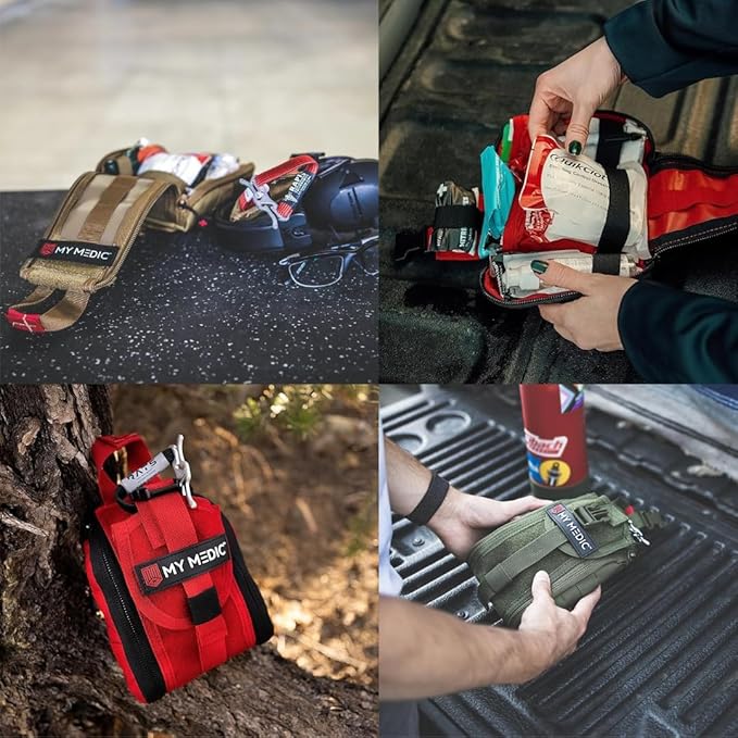 MY MEDIC TFAK Trauma First Aid Kit - Emergency Medical Rescue Gear Bag & Tactical Survival Supplies for Hunting, Hiking, Camping, The Gun Range or Car - Coyote