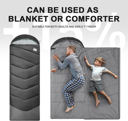 Sleeping Bags for Adults Cold Weather,Portable, Waterproof,Lightweight Sleeping Bag for Tall Girls Boys with Compression Sack for Warm Camping, Hiking, Outdoor & Indoor