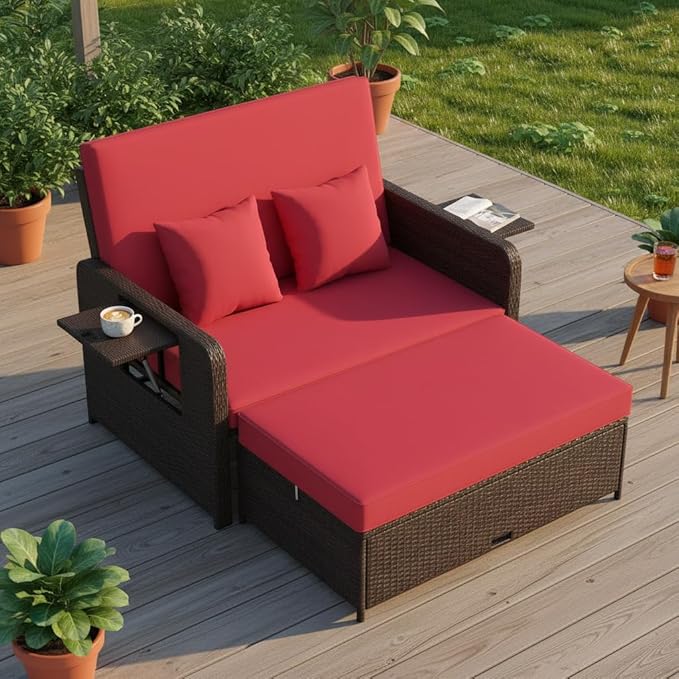 Tangkula Patio Rattan Daybed