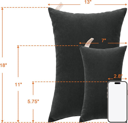 NTBAY Toddler Pillows, Down Alternative 13"x18" Pillow, Machine Washable - Soft and Breathable Travel Small Pillows for Sleeping, Ideal for Daycare, Crib, Cot, Black