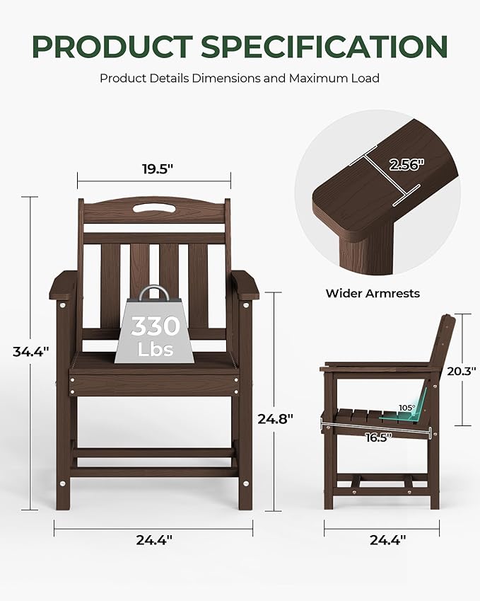 Set of 2 Weatherproof Patio Chairs