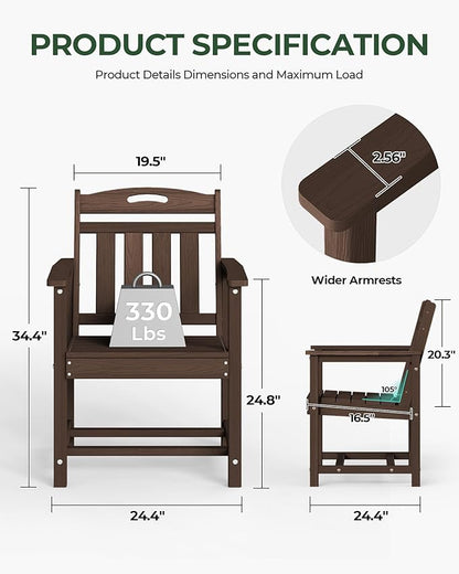 Set of 2 Weatherproof Patio Chairs