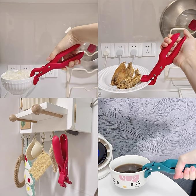 2PCS Anti-Scald Bowl Clip,For Kitchen, Hot Bowl Dish Plate Gripper Clips Tongs Clamp Holder, Kitchen Silicone Anti Slip Clip 2025 Upgraded Silicone Clip