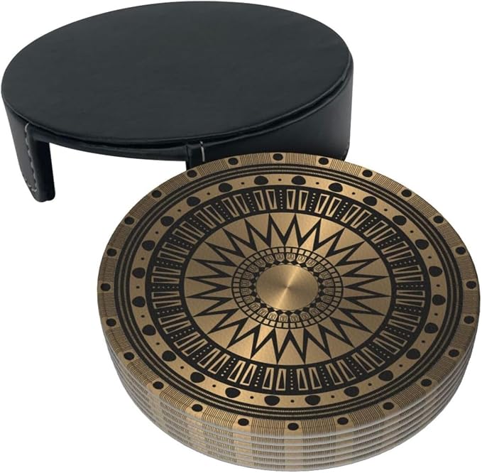 Drink Coasters with Holder Stand Set of 6