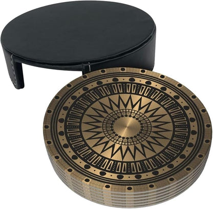 Drink Coasters with Holder Stand Set of 6
