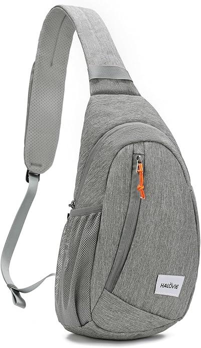 HALOVIE Anti Theft Crossbody Sling Bag RFID Travel Sling Backpack Lightweight Hiking Shoulder Chest Bag for Walking Work