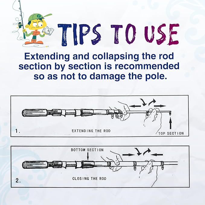 Kids Fishing Pole, Portable Telescopic Kids Fishing Poles for Boys and Girls, Fishing Rod and Reel Combo Kit with Tackle Box, and Fishing Net, Best Fishing Pole for Toddler Youth