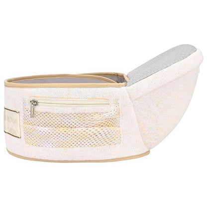 Bebamour Baby Carrier Newborn to Toddler with Hip Seat Baby Carrier Front and Back Carry Carrier with Head Hood, 3 PCS Teething Pads,Storage Bag (White-Knit)