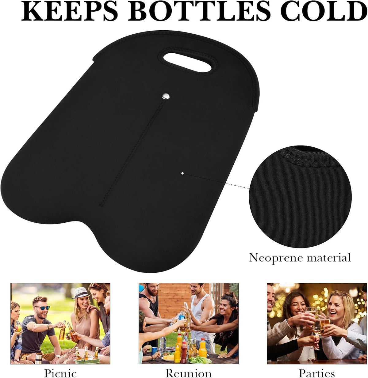 Linkidea Wine Travel Carrier & Cooler Bag, Wine Carrying Tote Picnic Cooler
