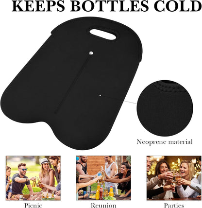 Linkidea Wine Travel Carrier & Cooler Bag, Wine Carrying Tote Picnic Cooler