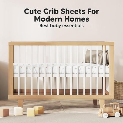 KeaBabies 2-Pack Baby Crib Sheets for Boys, Girls - 52x28 Viscose Derived from Bamboo Toddler Bed Sheets Neutral, Fitted Crib Mattress Cover for Standard Baby Bedding, Soft & Cozy (Wildflowers)