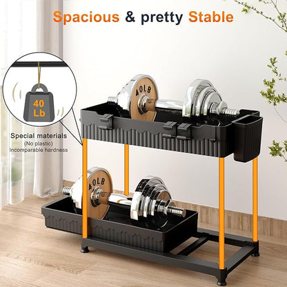 Under Sink Organizer, Bathroom Organizers and Storage, 2 Tier Multi-Use Pull Out Cabinet Organizer with Hang Hooks and Cups (Black, 2 Pack)
