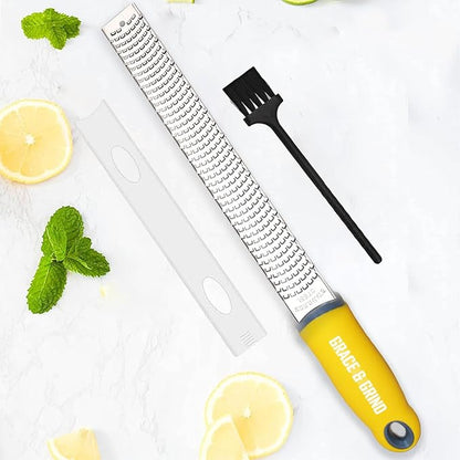 Premium Kitchen Lemon and Parmesan Cheese Zester-Versatile Spiralizer for Fruits, Vegetables, Garlic, and Citrus Finest Food Shredder and Peeler - Essential Zesting Tool for Culinary Enthusiasts