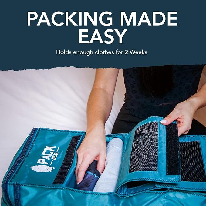 Pack Gear Hanging Luggage Organizer - Our Carry On Closet Insert Fits Any Carry-On - Our Hanging Luggage Organizer Uses Velcro to Allow Quick Access to your Clothes (Solid Black)