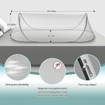 78 * 31 * 22Large Pop-Up Mosquito Net, Lightweight, Breathable, and Soft Convenient Mesh Tent,Foldable and Durable,Mosquito Net for Bed,Apply to Outdoor Athletes, Camping, Beach,Starlit Sky of Night.