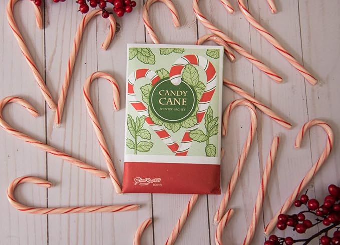 Floral Simplicity Candy Cane Scented Sachets Pack of 3, Fall & Winter - Long-Lasting Scented Bags, Home Fragrance, Air Freshener & Deodorizer for Closet, Room, Drawer, or Cars, Made in USA