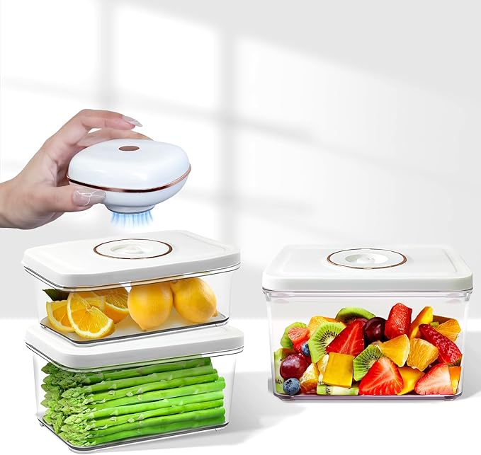 Food Vacuum Sealer Set, Vacuum sealer for food, handheld vacuum sealer(small vacuum sealer+ 3 vacuum containers)