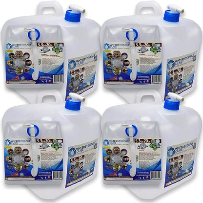 WaterStorageCube BPA Free Collapsible Water Container with Spigot, Camping Water Storage Carrier Jug for Outdoors Hiking Backpack & Survival Kit, Foldable Portable Water Canteen 1.3/2.6/5.3 Gallon