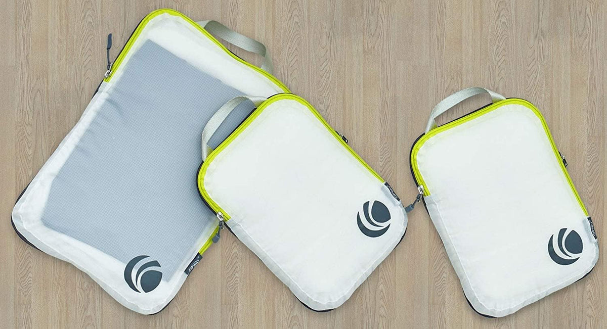 Cipway Compression Packing Cubes Set, Ultralight Expandable Travel Packing Organizers for Carry on Luggage (White 3pcs)