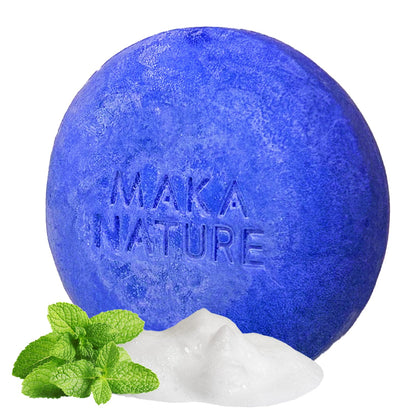 Maka Nature Low-Carbon Shampoo Bar | Korean K-Beauty Haircare with Natural Ingredients for Scalp & Hair Types | Vegan, Eco-Friendly, pH balanced, 3.35oz (Cooling)
