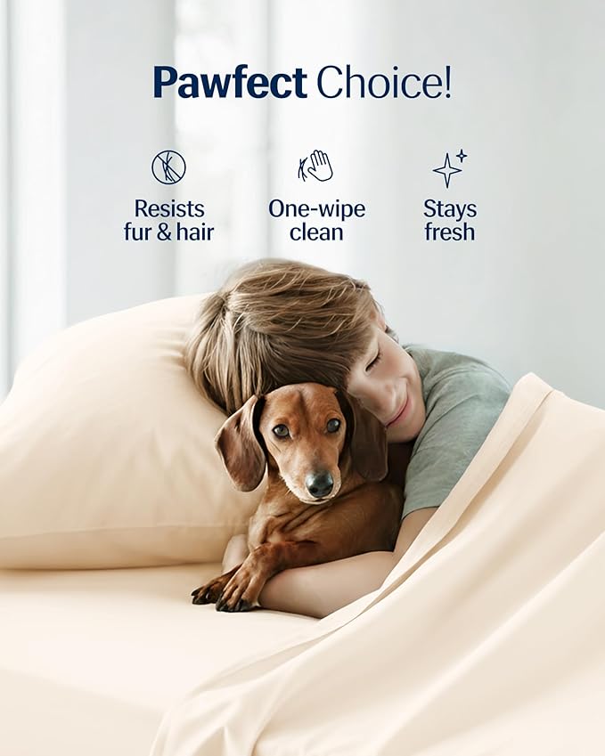 REST® Evercool®+ Cooling Sheet Set, Queen Size, Snow Ivory, Breathable Bed Sheets for Hot Sleeper and Night Sweats, with Pillowcases, with Ionic+ Self-Cleaning Silver Yarn for Sensitive Skin, 4PCS